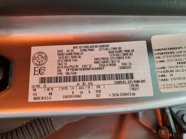 2022 FORD F150 SuperCrew