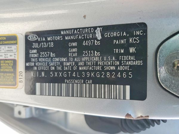2019 KIA OPTIMA LX, S