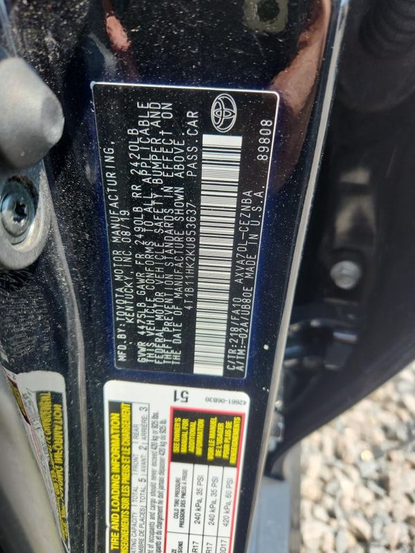 2019 TOYOTA CAMRY L/LE/SE/XLE