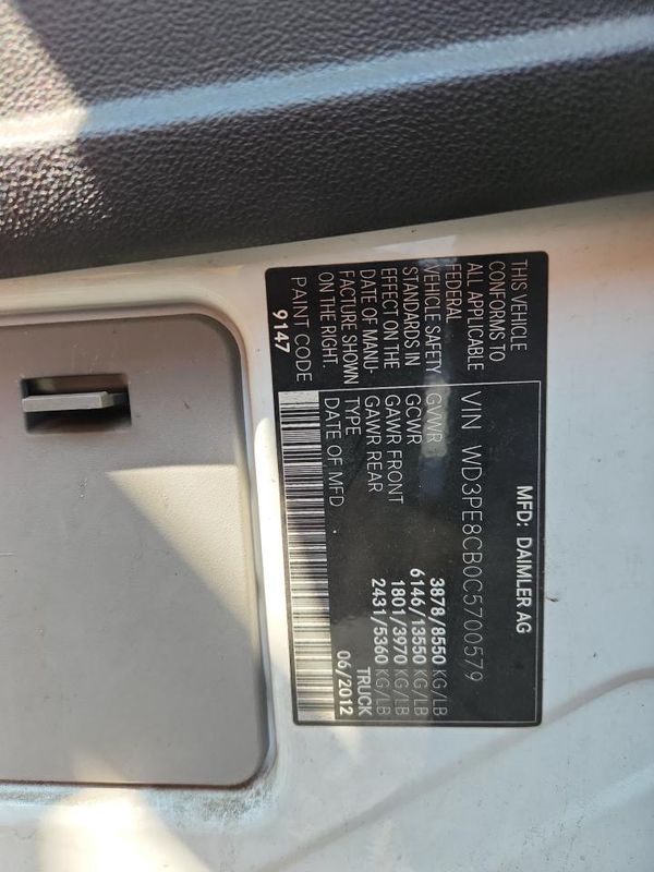 2012 MERCEDES-BENZ SPRINTER High Roof