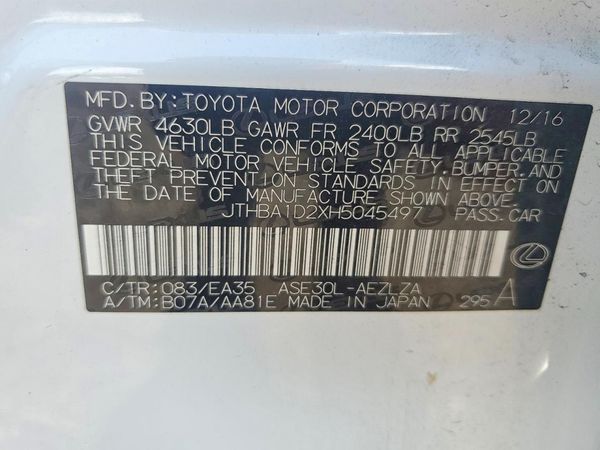 2017 LEXUS IS 200t