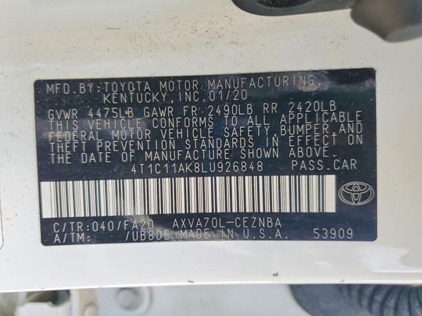 2020 TOYOTA CAMRY