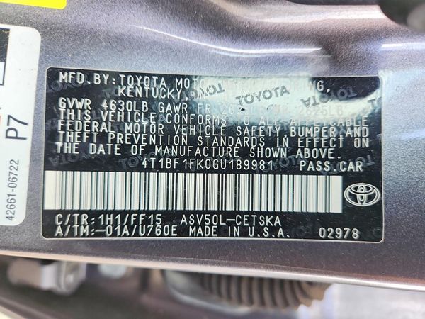 2016 TOYOTA CAMRY