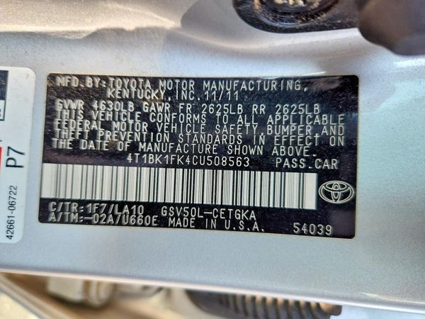 2012 TOYOTA CAMRY
