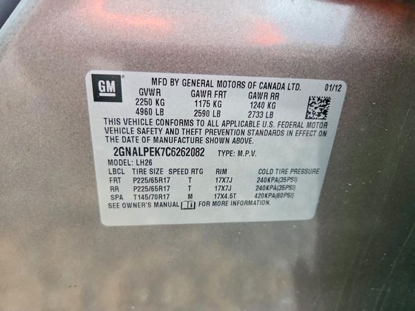 2012 CHEVROLET EQUINOX 2LT