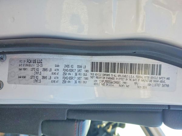 2016 JEEP CHEROKEE TRAILHAWK 4X4