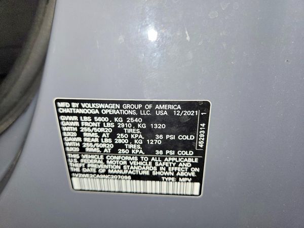 2022 VOLKSWAGEN ATLAS SE w/ Tech — VINS