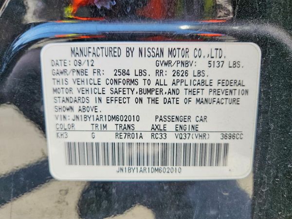 2013 INFINITI M37 — VINS