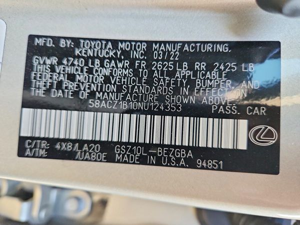 2022 LEXUS ES 350 350 Base