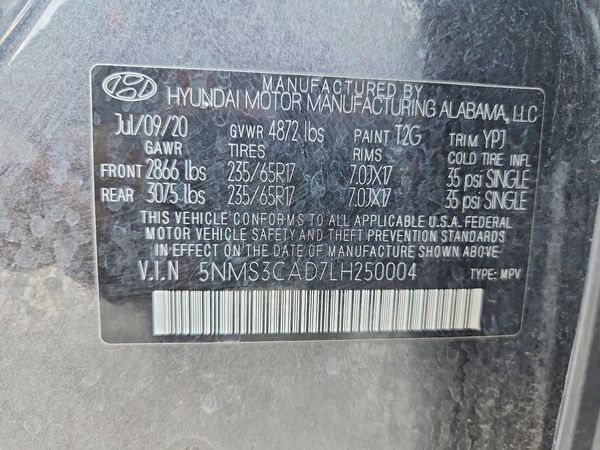 2020 HYUNDAI SANTA FE SEL