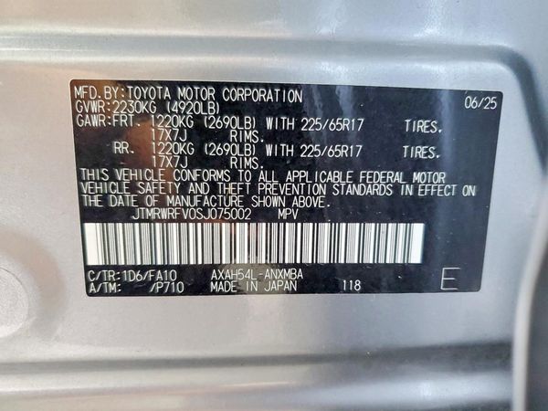 2025 TOYOTA RAV4 XLE — VINS