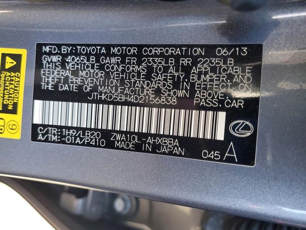 2013 LEXUS CT 200h