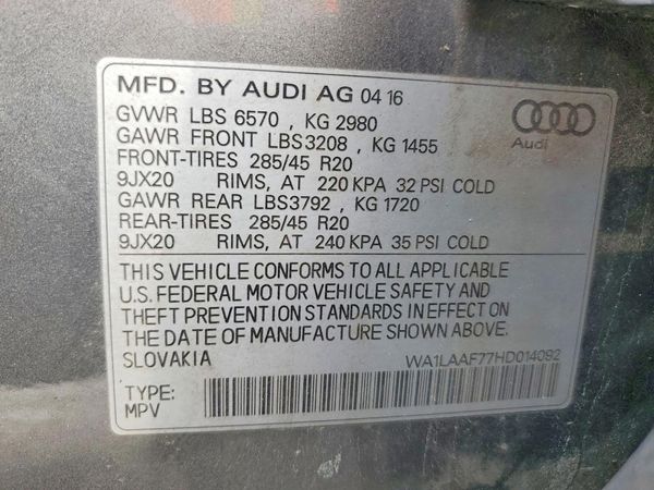 2017 AUDI Q7 quattro Premium Plus