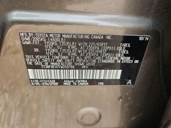 2015 TOYOTA RAV4 XLE (M Grade)