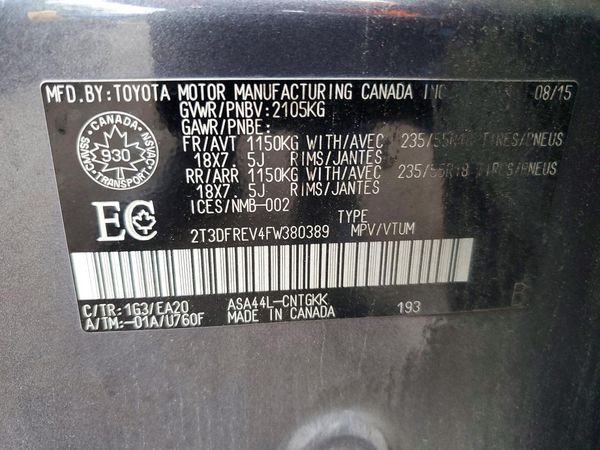 2015 TOYOTA RAV4 Limited (G Grade)
