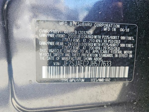 2018 SUBARU FORESTER Premium+CWP — VINS