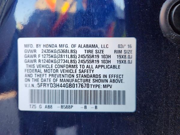 2016 ACURA MDX Tech