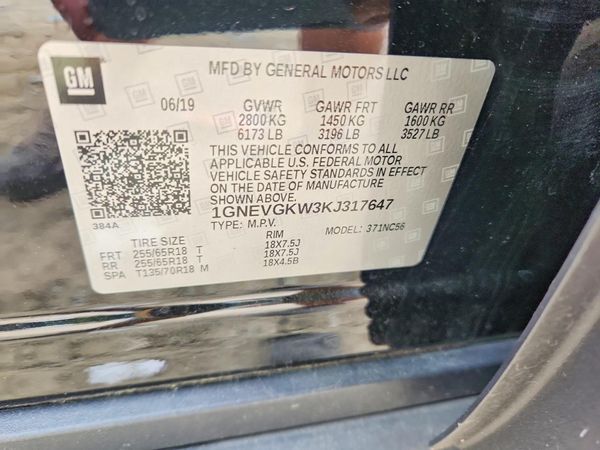 2019 CHEVROLET TRAVERSE LT