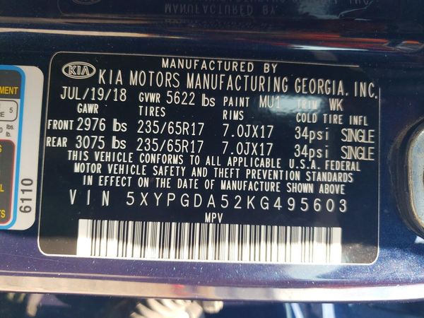 2019 KIA SORENTO L, LX, S