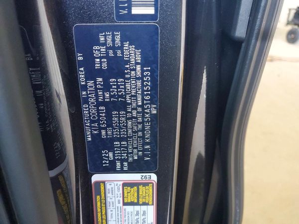 2026 KIA CARNIVAL HYBRID SX, SX Prestige — VINS
