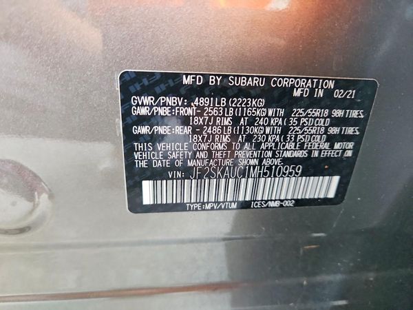 2021 SUBARU FORESTER Limited
