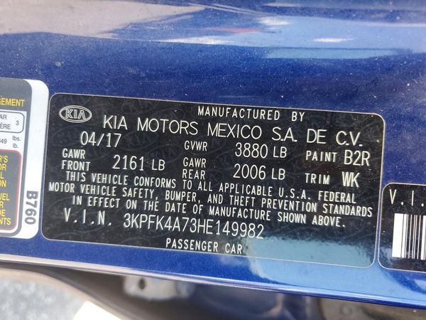 2017 KIA FORTE