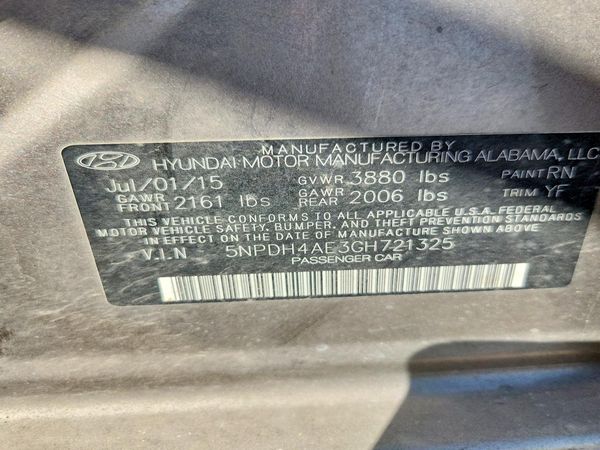 2016 HYUNDAI ELANTRA
