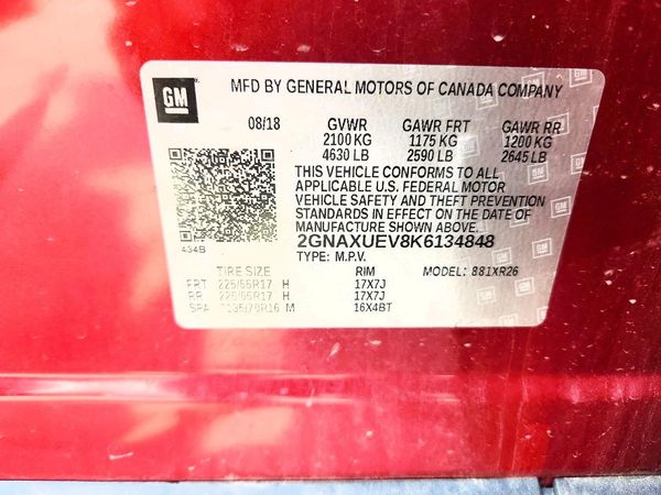 2019 CHEVROLET EQUINOX LT (1LT) — VINS