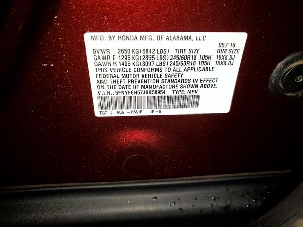 2018 HONDA PILOT EXL