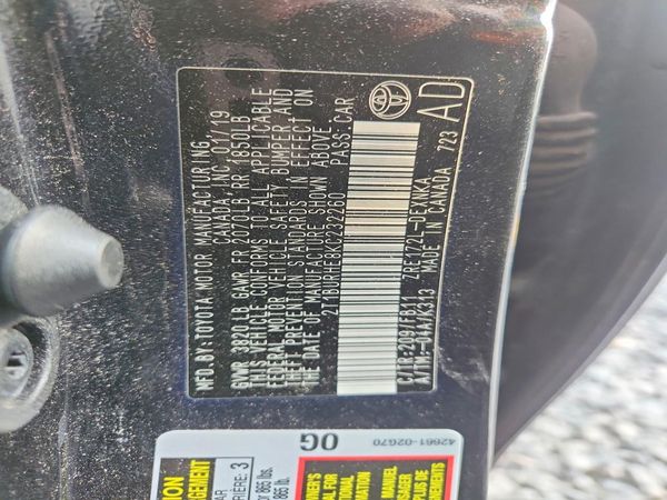 2019 TOYOTA COROLLA L/LE/SE/XLE/XSE