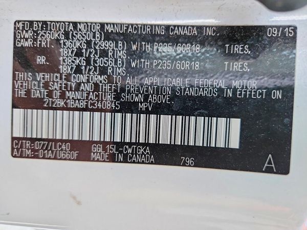 2015 LEXUS RX 350