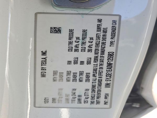 2022 TESLA MODEL 3