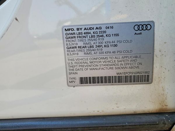 2016 AUDI Q3 quattro Premium Plus — VINS