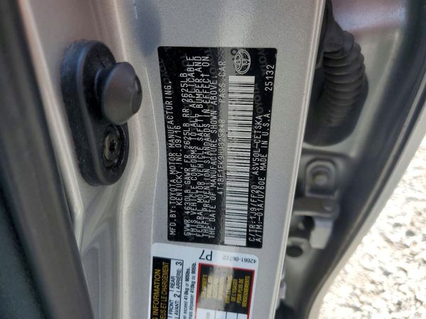 2017 TOYOTA CAMRY LE/SE/XLE/XSE — VINS