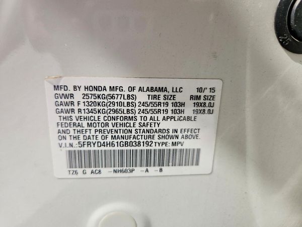 2016 ACURA MDX SH-AWD w/Tech pkg & RES