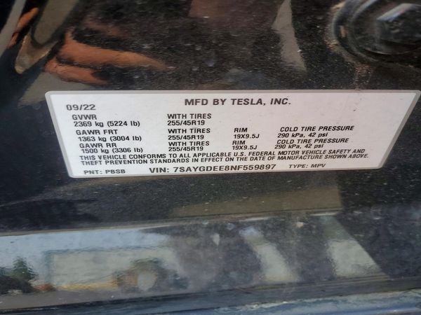 2022 TESLA MODEL Y