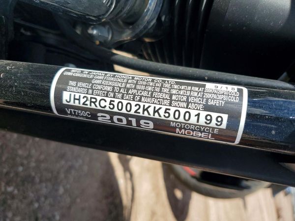 2019 HONDA VT CYCLE
