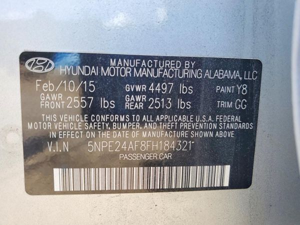 2015 HYUNDAI SONATA SE, ECO