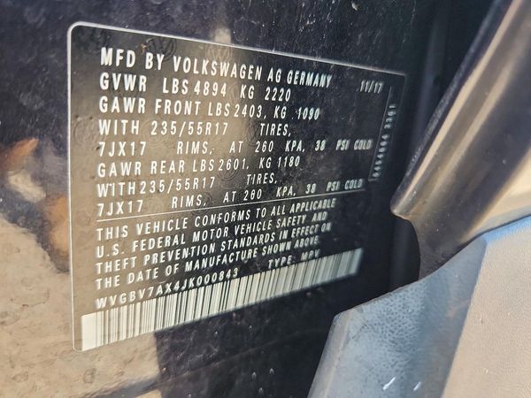 2018 VOLKSWAGEN TIGUAN LIM 4Motion Base — VINS