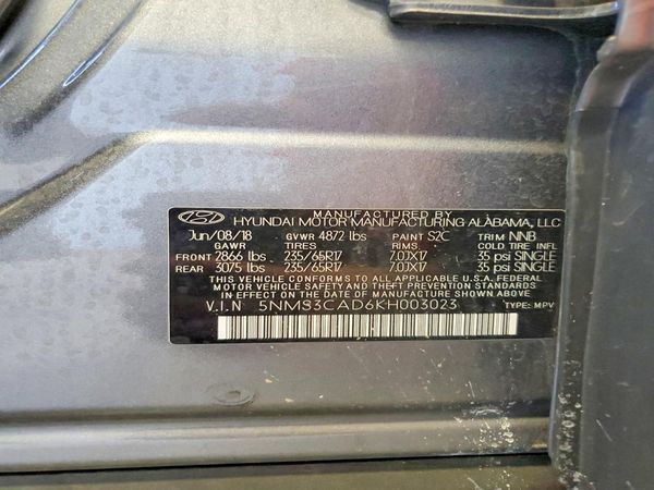 2019 HYUNDAI SANTA FE SEL, SEL Plus