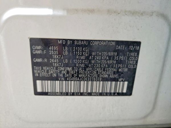 2019 SUBARU OUTBACK Limited+ES