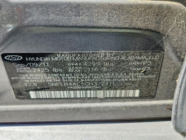 2012 HYUNDAI SONATA
