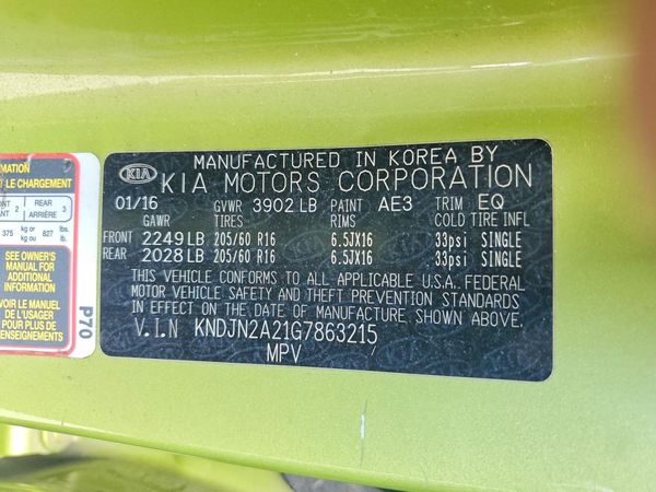 2016 KIA SOUL Plus