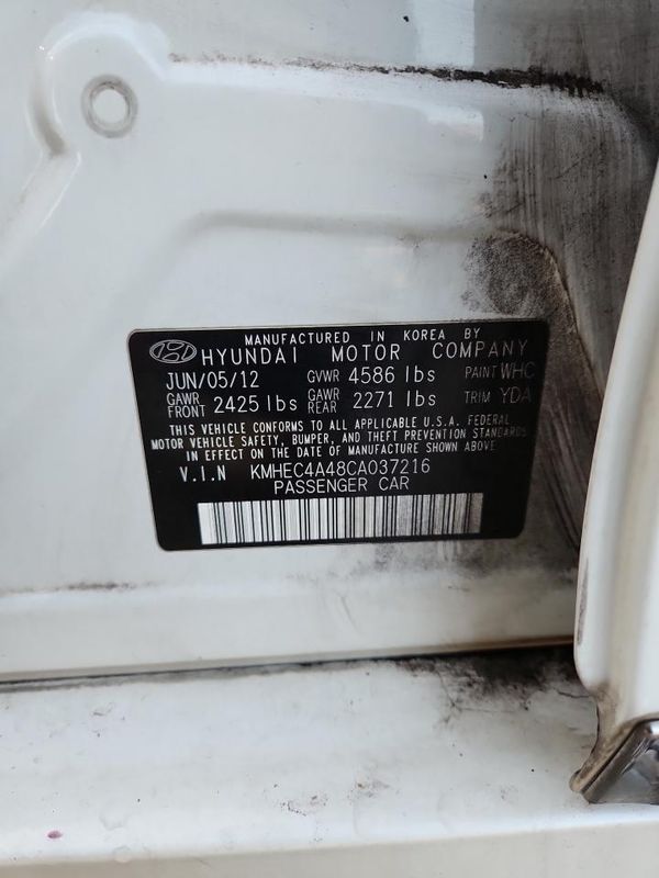 2012 HYUNDAI SONATA Middle level