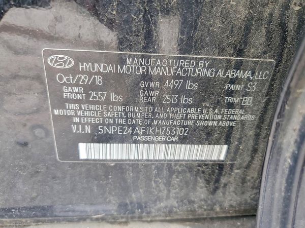 2019 HYUNDAI SONATA Eco Turbo, SE