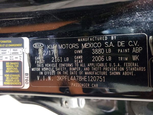 2017 KIA FORTE LX Popular, S