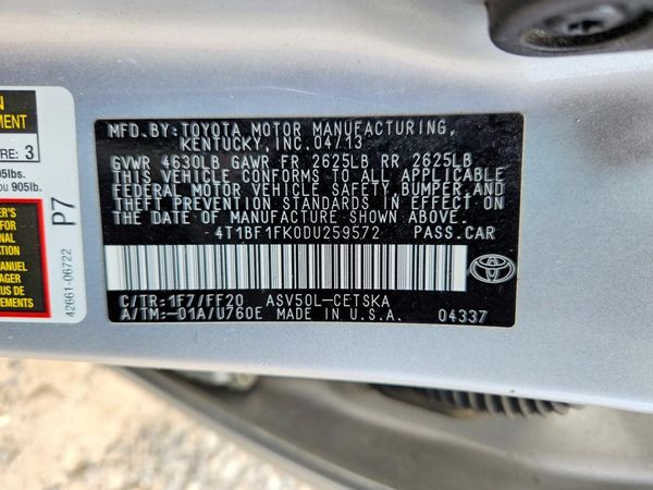 2013 TOYOTA CAMRY