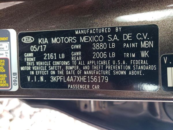 2017 KIA FORTE LX Popular, S