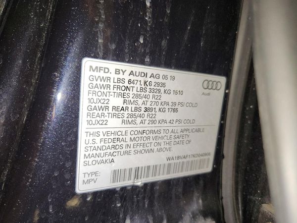 2019 AUDI Q8 quattro Premium Plus