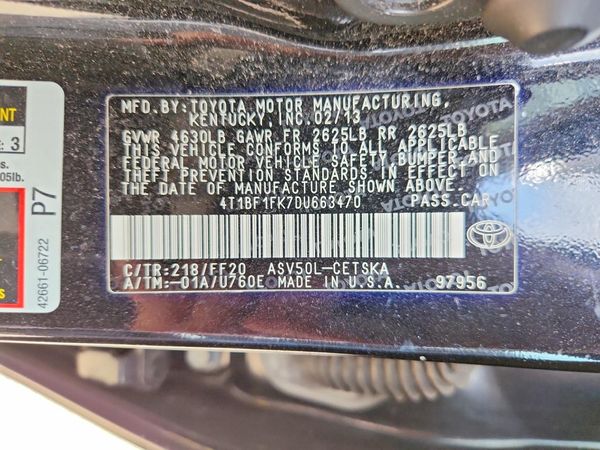 2013 TOYOTA CAMRY